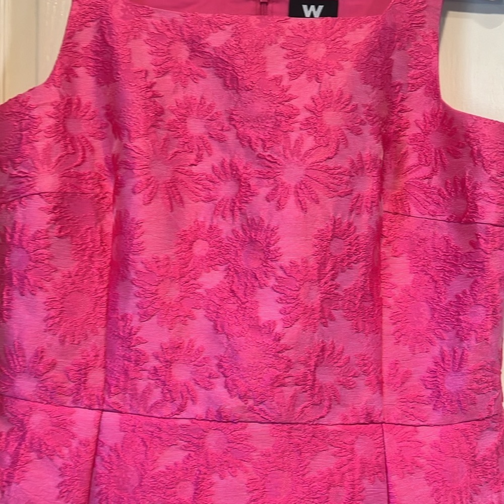 W by Worth Pink Floral Jacquard Dress - Picture 3 of 7